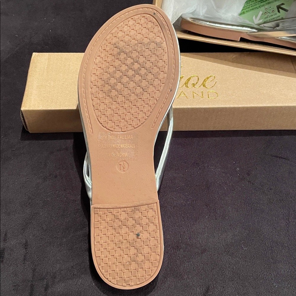 Shoe Land Silver Women's Sandals 7.5 - Picture 3 of 6